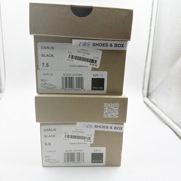 dolce vita DARLIS Sandals Black Leather NEW NiB Strappy US 7.5 M - Picture 6 of 6